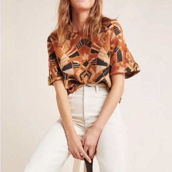 Dolan Left Coast Seraphina Tapestry Textured Crop Shirt XS Anthropologie - Picture 7 of 7